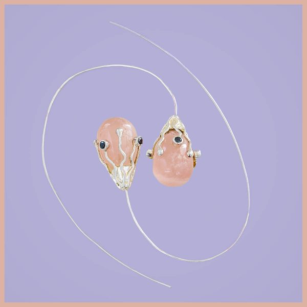 Silver and Pink Quartz Earrings