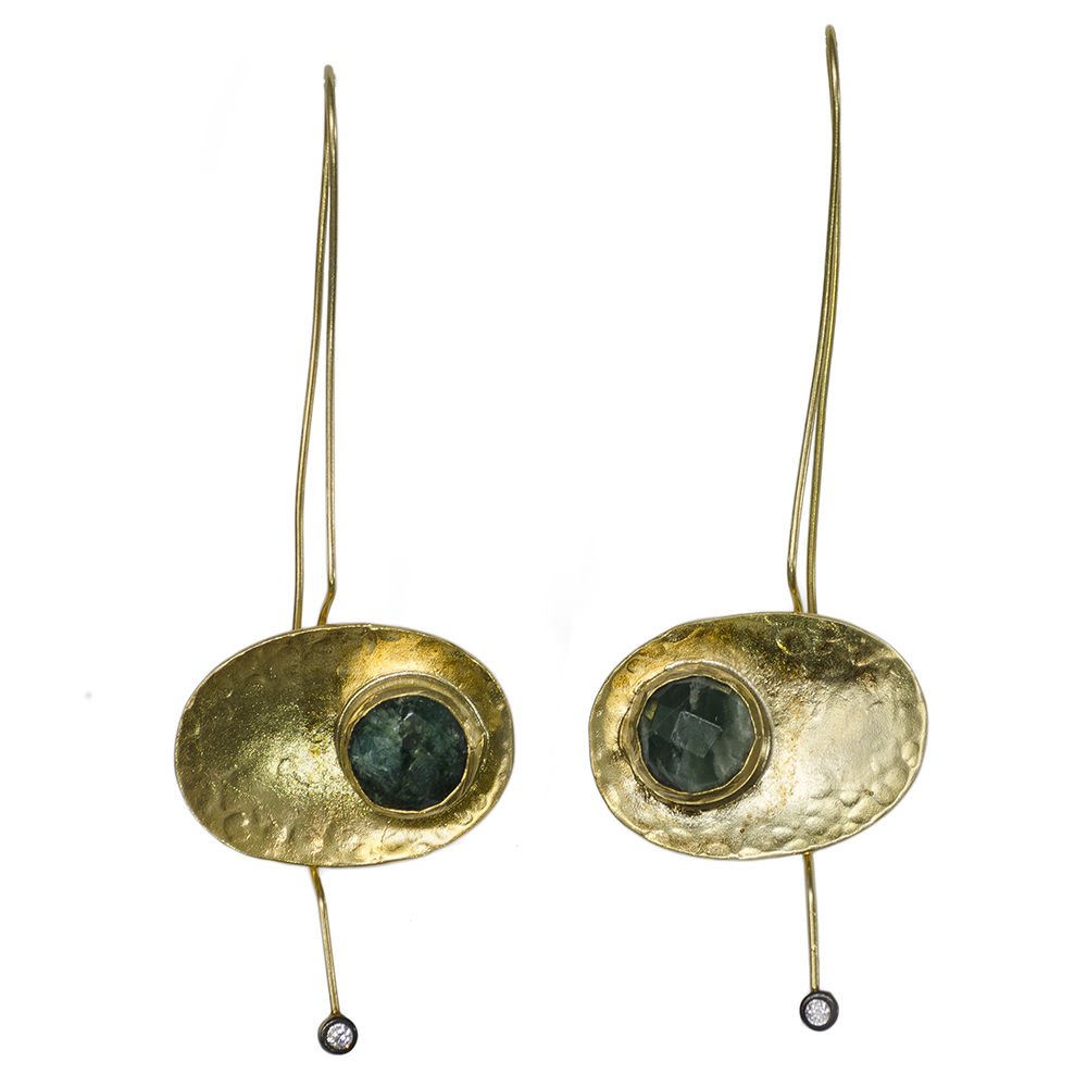 Mid-Century Modern Emerald Earrings