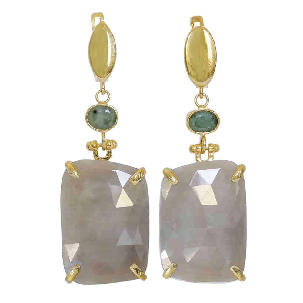 Sapphire & Emerald Earrings
