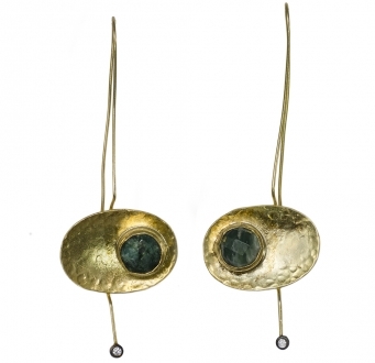 Mid-Century Modern Emerald Earrings