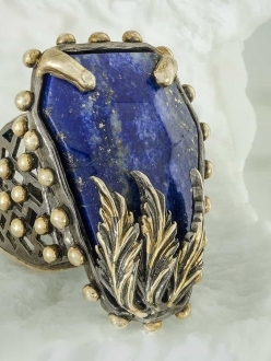 Exotic Lapis Lazuli Leaf Ring