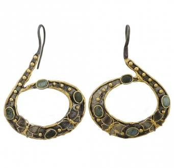 Raw Emerald Statement Earrings