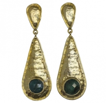 Raw Emerald Earrings