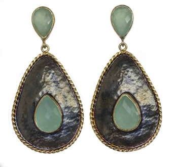 Chalcedony Teardrop Earrings