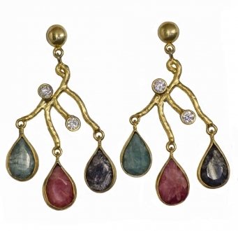 Multi-stone Branch Earrings