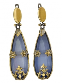 Stunning Baroque Blue Sapphire Earrings