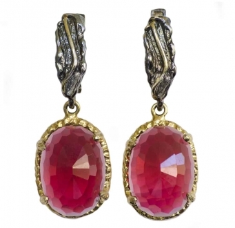 Garnet Crystal Earrings