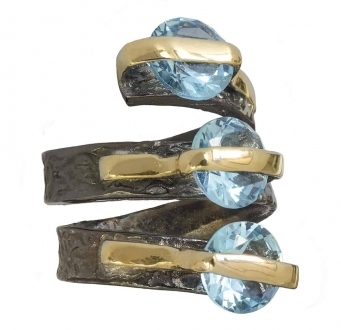 Blue Topaz Stacked Ring