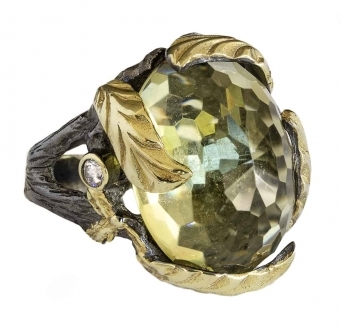 Citrine Leaf Ring