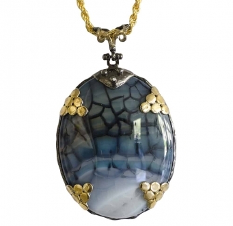Rare Blue Agate Pendant