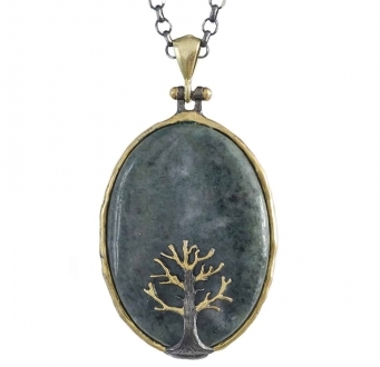 Bloodstone with Tree Pendant