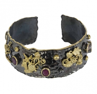 Under the Sea Cuff with Rubies