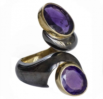 Amethyst Yin-Yang RIng