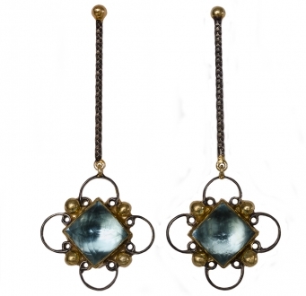 Unique Blue Topaz Drop Earrings
