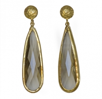 Smokey Crystal Teardrop Earrings