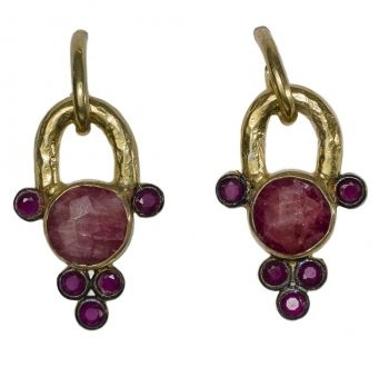 Raw Ruby Raindrop Earrings