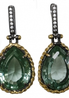 Bombshell River Green Crystal Earrings