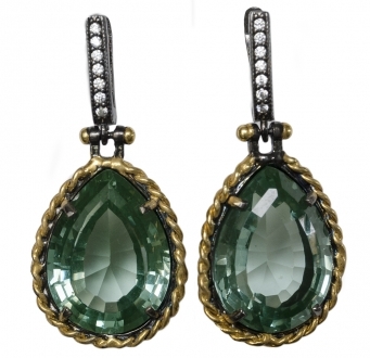 Bombshell River Green Crystal Earrings