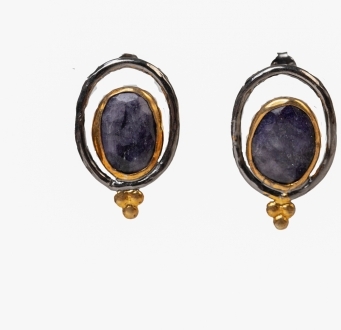 Raw Sapphire Casual Earrings
