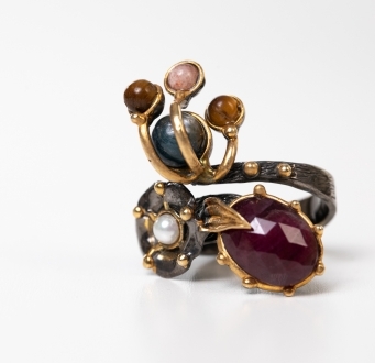 Peacock Multi-Stone Ring