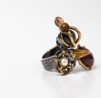 Peacock Multi-Stone Ring