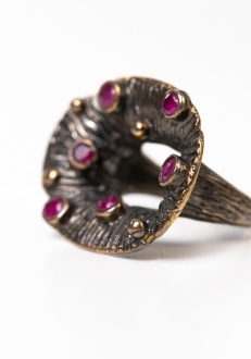 Flower RIng with Ruby Morning Dew