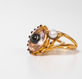 Pink Quartz Sea Creature RIng