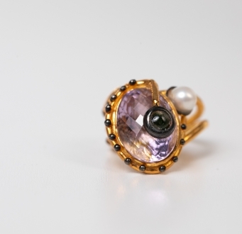 Pink Quartz Sea Creature RIng