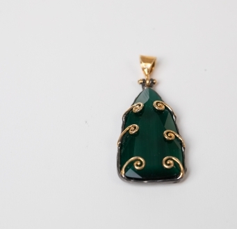 Whimsical Green Crystal Pendant