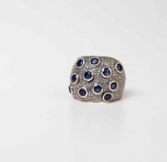 Sapphire Crystal and Silver Ring