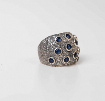 Sapphire Crystal and Silver Ring