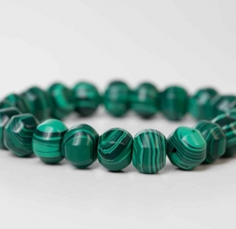 Green Malachite Beaded Bracelet