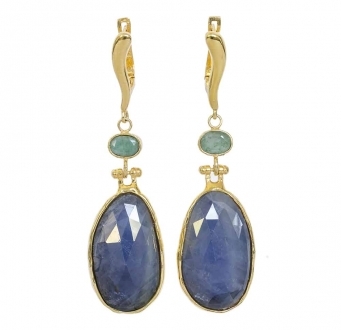 Sapphire and Emerald Earrings