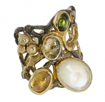 Multi-Stone Contemporary Ring