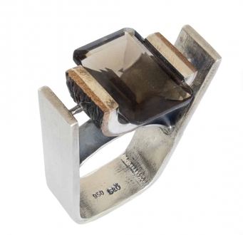 Structured Smokey Topaz Ring